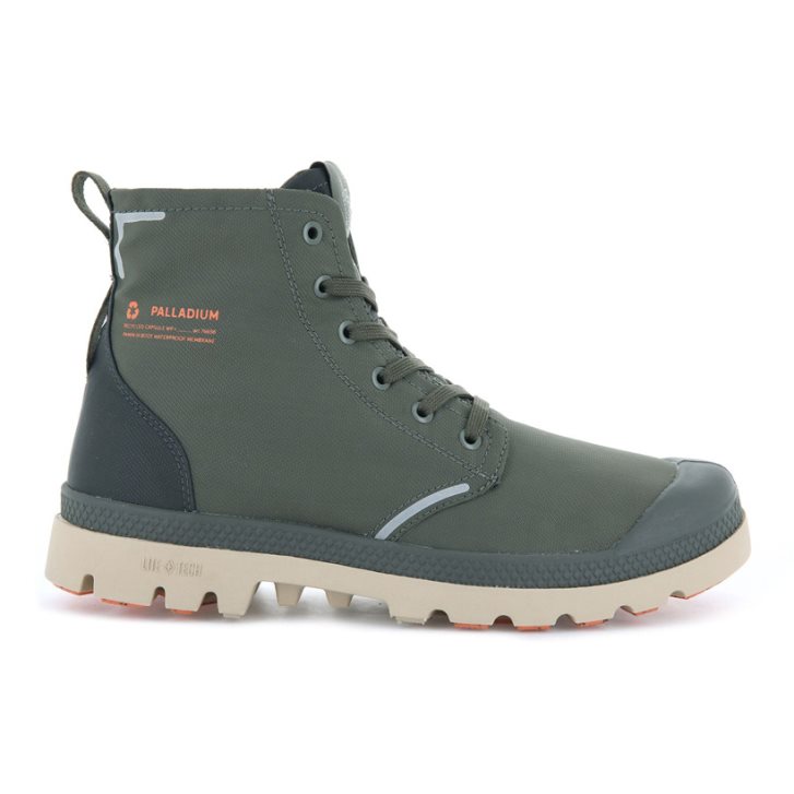 Palladium Pampa Lite+ Recycle WP+ Men\'s Boots Olive | UK G257-ZHC